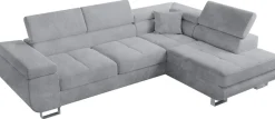 Narożniki>BROMARKT Szara kanapa narożna z funkcją spania ANTON sztruks