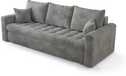 Meble Młodzieżowe|Kanapy I Sofy></noscript>BROMARKT Szara kanapa rozkładana z funkcją spania do salonu LUIS