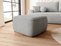 Meble Dla Dzieci|Pufy>BROMARKT Szara nowoczesna pufa boucle do salonu CARMELLO