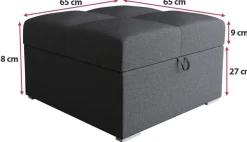 Meble Dla Dzieci|Pufy></noscript>BROMARKT Szara pufa ze schowkiem do salonu HOT