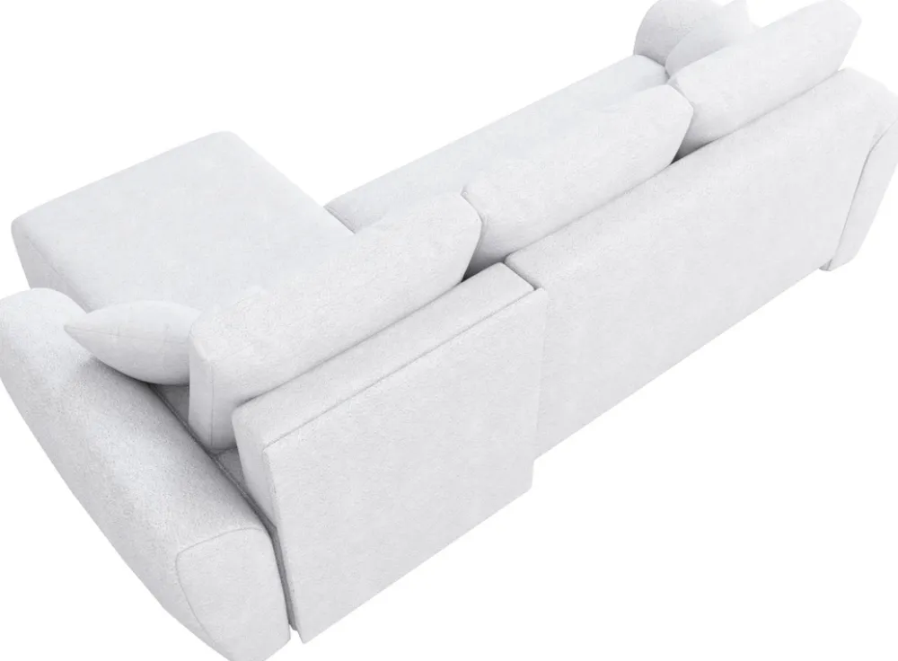 Narożniki>IZABELLA MEBLE Szara rogówka boucle z funkcją spania do salonu ROTTERDAM