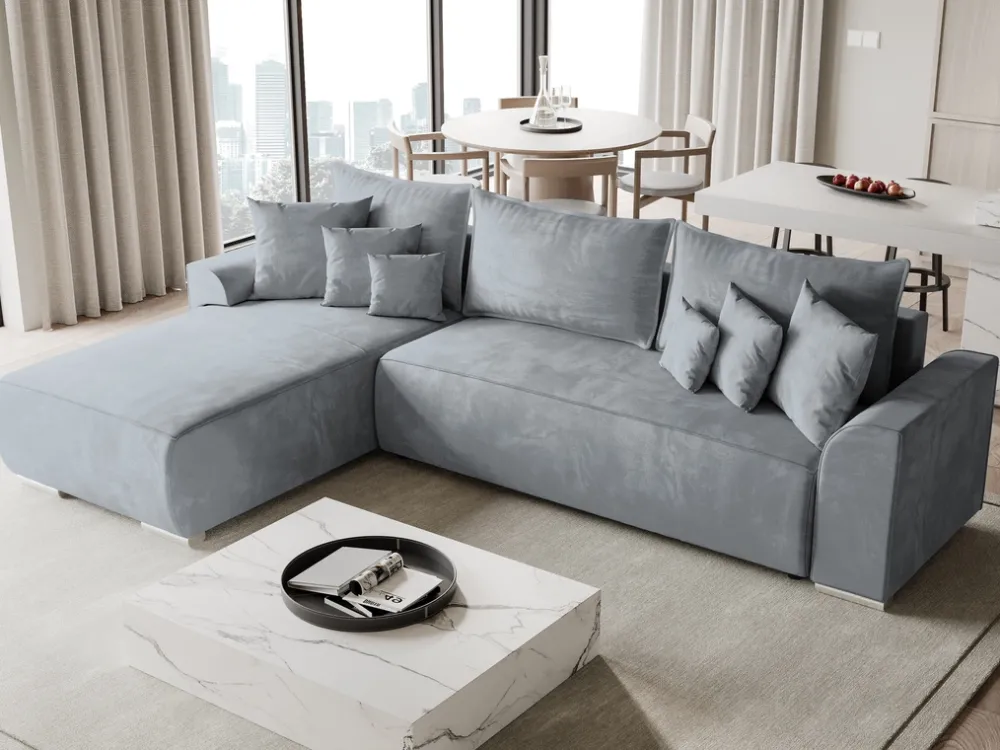 Meble Dla Dzieci|Narożniki>BROMARKT Szara rogówka do salonu z funkcją spania SYDNEY