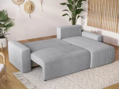 Meble Dla Dzieci|Meble Młodzieżowe>BROMARKT Szara rogówka z funkcją spania i pojemnikiem na pościel PLUSH L baranek