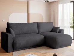 Meble Dla Dzieci|Meble Młodzieżowe>BROMARKT Szara rozkładana kanapa narożna do salonu z funkcją spania MORENO