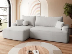 Meble Dla Dzieci|Narożniki>BROMARKT Szara rozkładana kanapa narożna do salonu CARMELLO