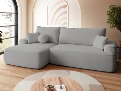 Meble Dla Dzieci|Narożniki>BROMARKT Szara rozkładana kanapa narożna do salonu CARMELLO