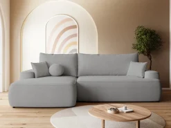 Meble Dla Dzieci|Narożniki></noscript>BROMARKT Szara rozkładana kanapa narożna do salonu CARMELLO