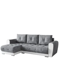 Meble Dla Dzieci|Meble Młodzieżowe>BROMARKT Szara rozkładana kanapa rogowa z funkcją spania DOMI