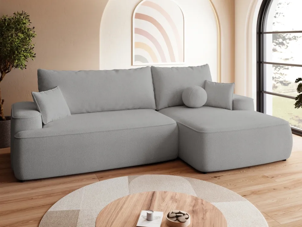 Meble Dla Dzieci|Narożniki>BROMARKT Szara rozkładana rogówka do salonu z funkcją spania CARMELLO