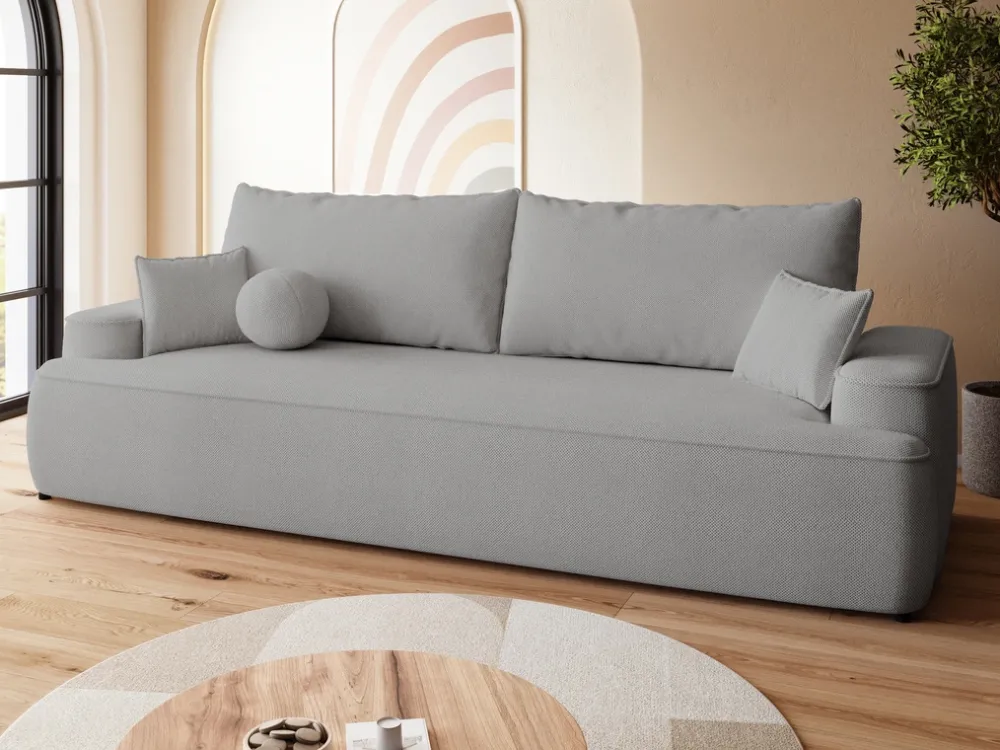 Meble Młodzieżowe|Kanapy I Sofy>BROMARKT Szara rozkładana sofa z funkcją spania do salonu CARMELLO