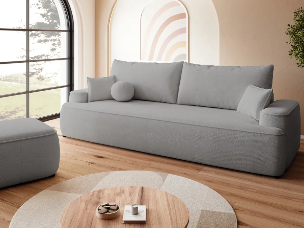 Meble Młodzieżowe|Kanapy I Sofy>BROMARKT Szara rozkładana sofa z funkcją spania do salonu CARMELLO