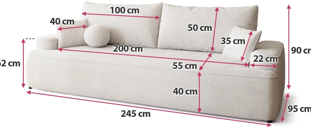 Meble Młodzieżowe|Kanapy I Sofy>BROMARKT Szara rozkładana sofa z funkcją spania do salonu CARMELLO