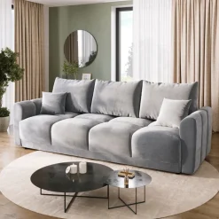 Kanapy I Sofy|Zestawy Mebli Do Przedpokoju>BROMARKT Szara sofa rozkładana do salonu NUBES