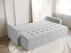 Meble Dla Dzieci|Meble Młodzieżowe>BROMARKT Szara sofa trzyosobowa z funkcją spania HOT pojemnik na pościel