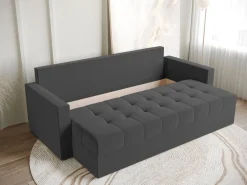Kanapy I Sofy|Meble Dla Dzieci></noscript>BROMARKT Szara sofa z funkcją spania do salonu HOT pojemnik na pościel