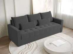 Kanapy I Sofy|Meble Dla Dzieci></noscript>BROMARKT Szara sofa z funkcją spania do salonu HOT pojemnik na pościel