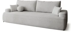 Meble Młodzieżowe|Kanapy I Sofy></noscript>BROMARKT Szara sofa z funkcją spania i pojemnikiem CARMELLO boucle