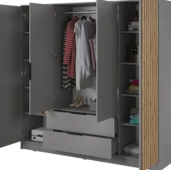 Meble Młodzieżowe|Zestawy Mebli Do Przedpokoju>PIASKI Szara szafa uchylna KELLY