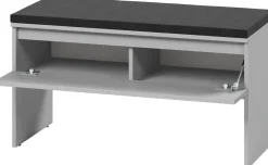 Szafki Na Buty|Garderoby>lenart. Szara szafka na buty z siedziskiem do przedpokoju SIMPLY 91 cm szary