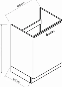 Meble Kuchenne>Stolkar Szara szafka pod zlew 60 cm NATALIA