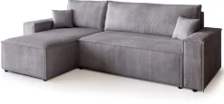 Meble Dla Dzieci|Meble Młodzieżowe></noscript>BROMARKT Szara sztruksowa kanapa narożna z funkcją spania ADI
