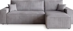 Meble Dla Dzieci|Meble Młodzieżowe></noscript>BROMARKT Szara sztruksowa kanapa narożna z funkcją spania ADI