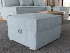 Meble Dla Dzieci|Meble Młodzieżowe></noscript>BROMARKT Szara sztruksowa pufa do salonu ze schowkiemTOP