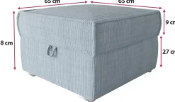 Meble Dla Dzieci|Meble Młodzieżowe></noscript>BROMARKT Szara sztruksowa pufa do salonu ze schowkiemTOP