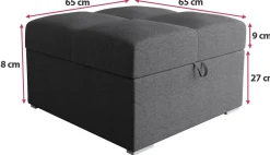 Meble Dla Dzieci|Meble Młodzieżowe></noscript>BROMARKT Szara tapicerowana pufa do salonu ze schowkiem HOT