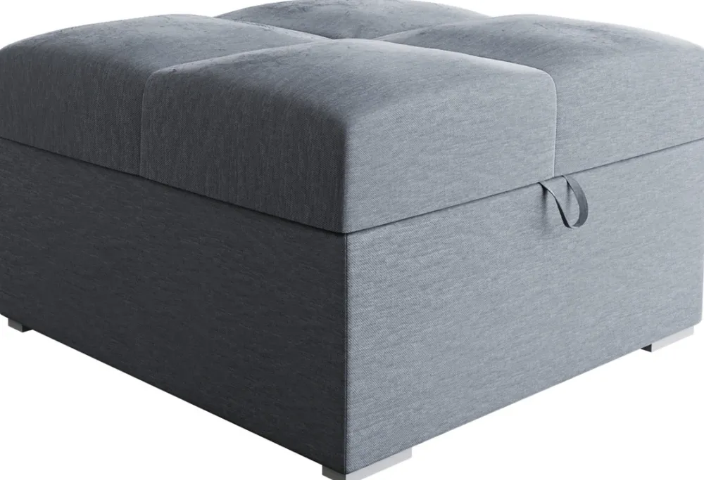 Meble Dla Dzieci|Pufy>BROMARKT Szara welurowa pufa ze schowkiem do salonu HOT