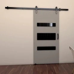 Drzwi Przesuwne>przesuwne.com Szare drzwi przesuwne do pokoju 90 cm PELSO naścienne szary