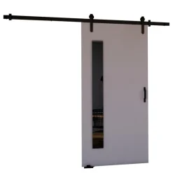 Drzwi Przesuwne>przesuwne.com Szare drzwi przesuwne naścienne do garderoby 70 cm PASCO szary