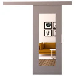 Drzwi Przesuwne>przesuwne.com Szare drzwi przesuwne z lustrem 90 IRINA szary