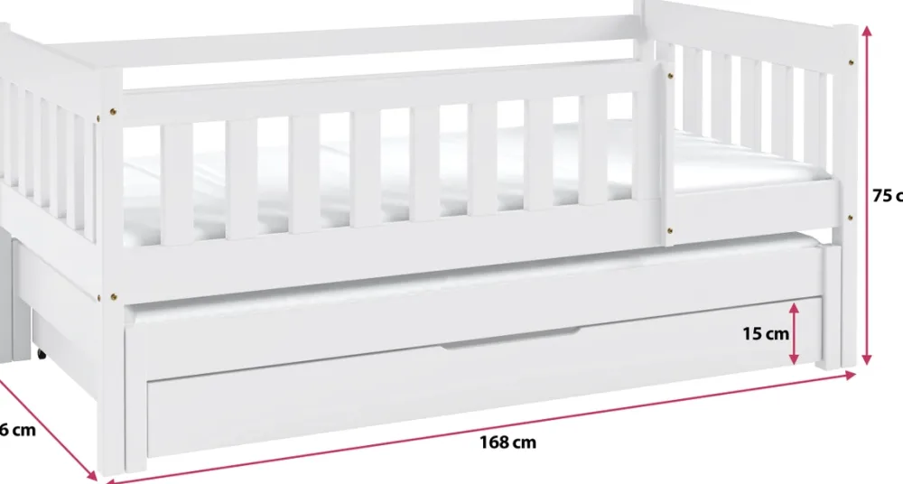 Łóżka Dziecięce|Łóżka Ze Stelażem>Meblomal Szare łóżko do pokoju dziecięcego w stylu skandynawskim 80x160 cm NEBULA szary