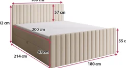 Łóżka Małżeńskie|Łóżka Ze Stelażem></noscript>BROMARKT Szare łóżko do sypialni 180x200 cm z pojemnikiem na pościel DREAM DUO