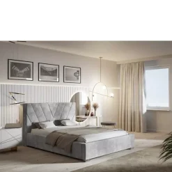 Łóżka Z Pojemnikiem|Łóżka Szare>Riban Szare łóżko do sypialni 180x200 cm CASHEL