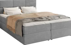 Łóżka Małżeńskie|Łóżka Ze Stelażem>BROMARKT Szare łóżko kontynentalne 160x200 cm BOSTON pojemnik na pościel