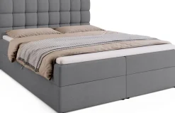 Łóżka Ze Stelażem|Łóżka Z Materacem>BROMARKT Szare łóżko kontynentalne 160x200 cm z pojemnikiem DAKOTA