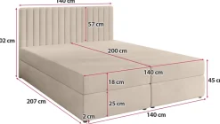 Meble Młodzieżowe|Łóżka Młodzieżowe></noscript>BROMARKT Szare łóżko kontynentalne 140x200 cm z pojemnikiem DREAM