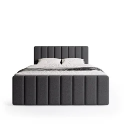 Meble Młodzieżowe|Łóżka Młodzieżowe></noscript>BROMARKT Szare łóżko kontynentalne 140x200 cm z pojemnikiem DENVER DUO