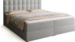 Łóżka Małżeńskie|Łóżka Ze Stelażem>BROMARKT Szare łóżko kontynentalne 180x200 cm DETROIT pojemnik na pościel