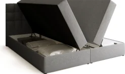 Łóżka Małżeńskie|Łóżka Ze Stelażem>BROMARKT Szare łóżko kontynentalne 180x200 cm DETROIT pojemnik na pościel