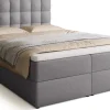 Meble Młodzieżowe|Łóżka Młodzieżowe>BROMARKT Szare łóżko kontynentalne 140x200 cm z pojemnikiem DETROIT