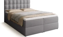 Meble Młodzieżowe|Łóżka Młodzieżowe>BROMARKT Szare łóżko kontynentalne 140x200 cm z pojemnikiem DETROIT