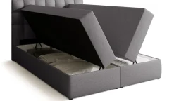 Meble Młodzieżowe|Łóżka Młodzieżowe>BROMARKT Szare łóżko kontynentalne 140x200 cm z pojemnikiem DETROIT