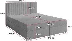 Meble Młodzieżowe|Łóżka Młodzieżowe></noscript>BROMARKT Szare łóżko kontynentalne 140x200 cm z pojemnikiem na pościel DREAM