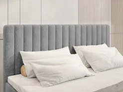 Meble Młodzieżowe|Łóżka Młodzieżowe></noscript>BROMARKT Szare łóżko kontynentalne 140x200 cm z pojemnikiem na pościel DREAM