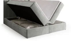 Meble Młodzieżowe|Łóżka Młodzieżowe>BROMARKT Szare łóżko kontynentalne 140x200 cm z pojemnikiem DENVER