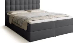 Łóżka Małżeńskie|Łóżka Ze Stelażem>BROMARKT Szare łóżko kontynentalne 160x200 cm z pojemnikiem DETROIT