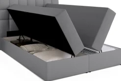 Meble Młodzieżowe|Łóżka Młodzieżowe>BROMARKT Szare łóżko kontynentalne 140x200 cm do sypialni DAKOTA